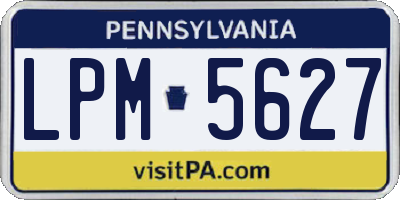 PA license plate LPM5627