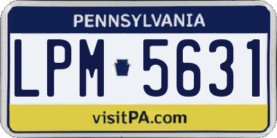 PA license plate LPM5631