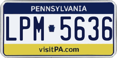 PA license plate LPM5636