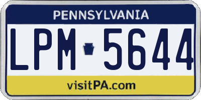 PA license plate LPM5644