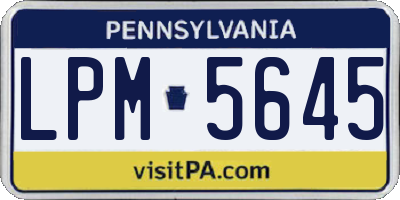 PA license plate LPM5645