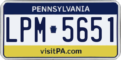 PA license plate LPM5651
