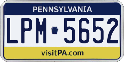 PA license plate LPM5652