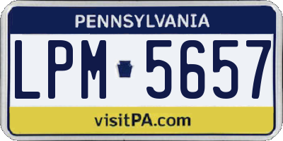 PA license plate LPM5657