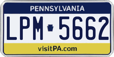 PA license plate LPM5662