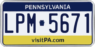 PA license plate LPM5671