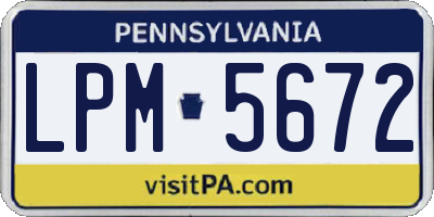 PA license plate LPM5672