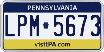 PA license plate LPM5673