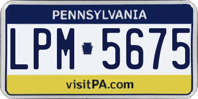 PA license plate LPM5675