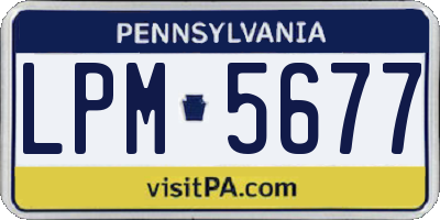 PA license plate LPM5677