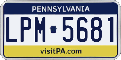 PA license plate LPM5681