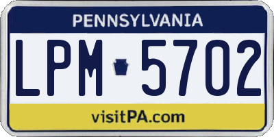PA license plate LPM5702