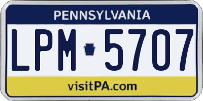 PA license plate LPM5707