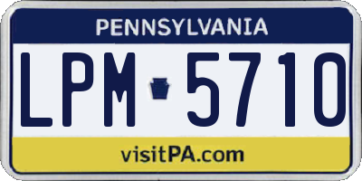 PA license plate LPM5710