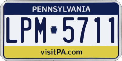 PA license plate LPM5711