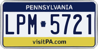 PA license plate LPM5721