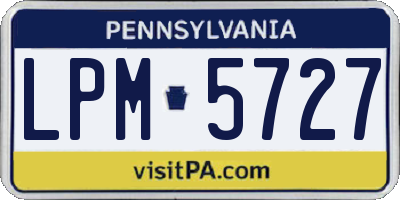 PA license plate LPM5727