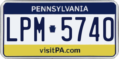 PA license plate LPM5740