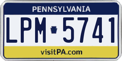 PA license plate LPM5741