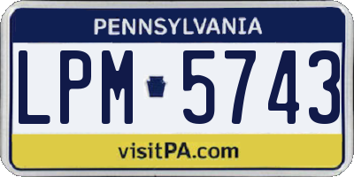 PA license plate LPM5743