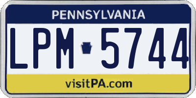 PA license plate LPM5744