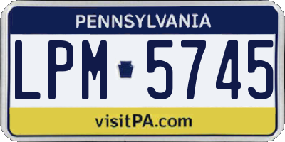 PA license plate LPM5745