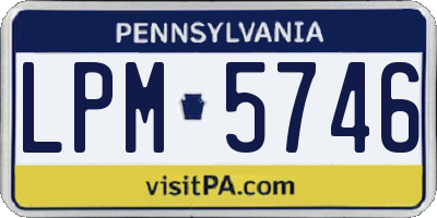 PA license plate LPM5746
