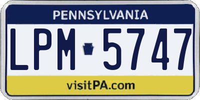 PA license plate LPM5747