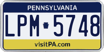 PA license plate LPM5748