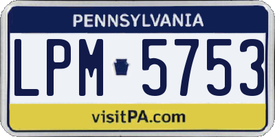 PA license plate LPM5753