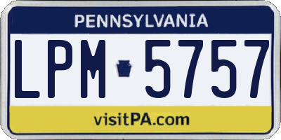 PA license plate LPM5757