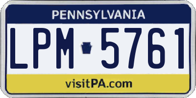 PA license plate LPM5761