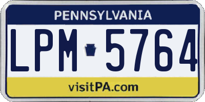 PA license plate LPM5764