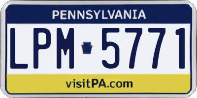 PA license plate LPM5771