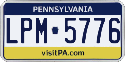 PA license plate LPM5776