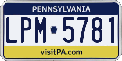 PA license plate LPM5781