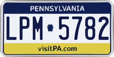 PA license plate LPM5782