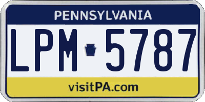 PA license plate LPM5787