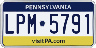 PA license plate LPM5791