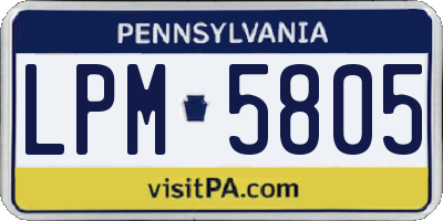 PA license plate LPM5805