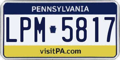 PA license plate LPM5817