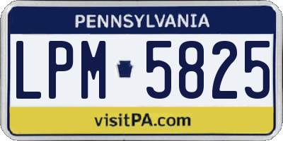 PA license plate LPM5825