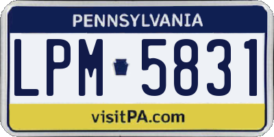 PA license plate LPM5831