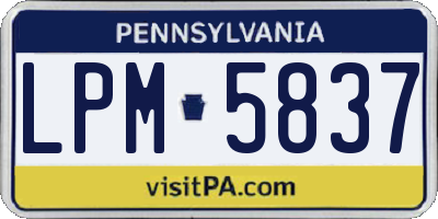 PA license plate LPM5837