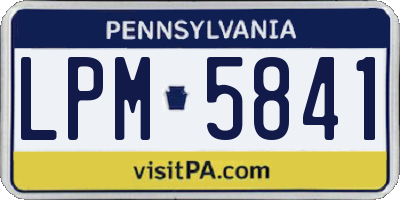 PA license plate LPM5841