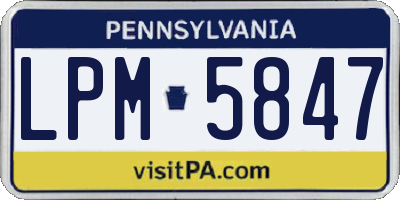 PA license plate LPM5847