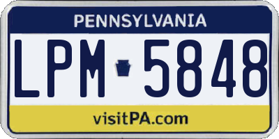 PA license plate LPM5848