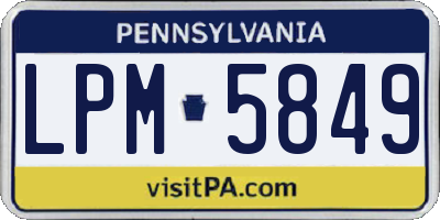 PA license plate LPM5849