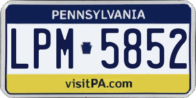 PA license plate LPM5852