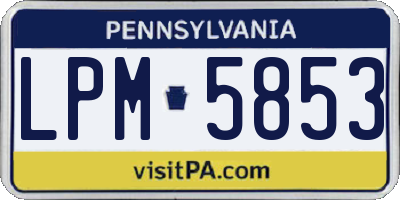 PA license plate LPM5853